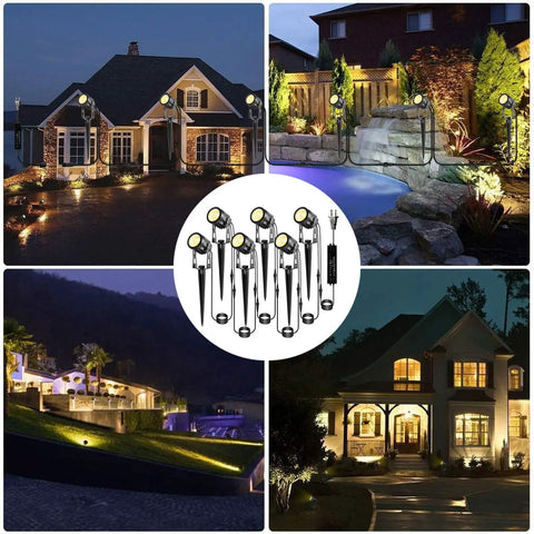 2 Pack Extension Lights With 3 Meter Cables For Warm White Landscape Lighting, IP65 Rugged Aluminum Housing, Single Pin Connectors, No Adapter Needed, Hella Durable For Year Round Outdoor Wear
