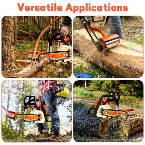 Log Peeler Debarker Attachment for Chainsaws with Husqvarna and STIHL compatibility in versatile outdoor use.