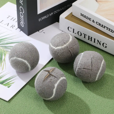 Four gray precut tennis ball covers, 16 Pieces Precut Tennis Ball Chair Leg Covers For Furniture Gray 6.3 Cm Protect Floors And Reduce Noise