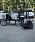 Customizable Automatic Concrete Screed and Ground Leveler for Paving and Grading, Versatile Multi Config Grading Machine for Construction, Farming, and Land Management, with Continuous Spatial Elevation Scan on 4WD wheels