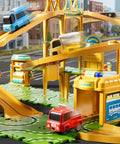 Epic 4 Tier Puzzle Race Car Track Set For Kids Ages 3 To 8 With 51 Pieces bridges overpasses road signs and colorful cars