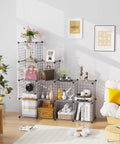 Wire Cube Storage Organizer With Twelve Modular Grids For Home Office And Living Room Large Capacity Cubes 11.8 Inches Each