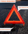 DOT Approved Vehicle Safety Triangles Three Pack With Carry Case Emergency Reflective Warning Signs on road surface
