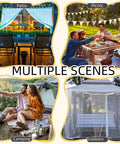 4 Corner Mosquito Net Bed Canopy With 1 Or 4 Openings For Camping, Travel Or Home Use displayed in patio, picnic, camping, outdoors scenes