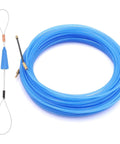 Pro Grade Fish Tape Wire Puller For Through Wall Electrical Jobs, blue nylon cable guide roll with flexible end loop.
