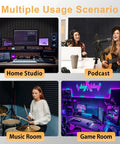 Straight Up Pro Grade Pyramid Acoustic Foam Panels 36 Pack Sound Dampening Wall Tiles in music, podcast, home studio, game rooms.