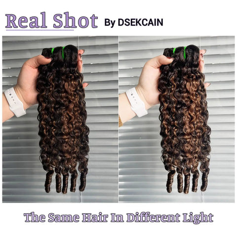Burmese Curly Human Hair Bundles 100 Real Hair Sew In Weft 16 18 20 Inch P1b 30 Highlight Quick Weave in natural light