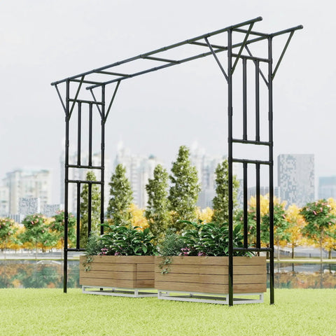 large trellis for climbing plants Flat Top Garden Arch Trellis 11x9 Ft ✓