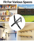 Heavy Duty Shelf Brackets 12 x 8 Inch Black Metal L Angle Brackets With Screws 10 Pack for Kitchen and Storage Shelving