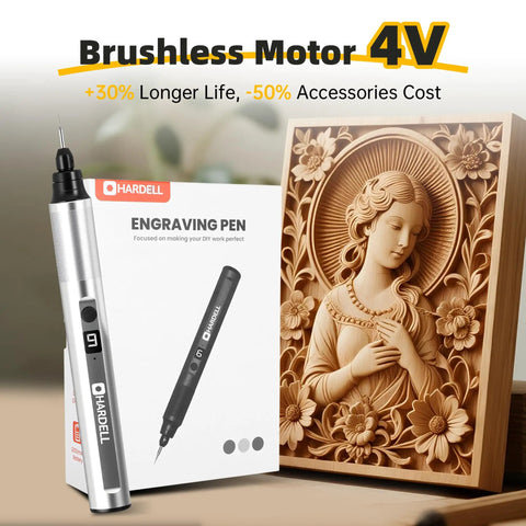 Get Your Creative Gears Turning With This Badass 6-Speed Rotary Engraving Pen Featuring 41 Premium Bits And UsbC Rechargeable Power for detailed wood carving.