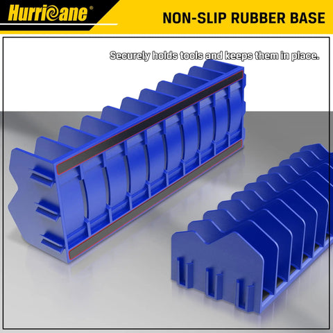 10 Slot Plier Organizer Rack with Non Slip Base Easy Access Tool Drawer Storage Extendable Design Fits 3 Inch Pliers and Cutters Blue
