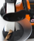 Heavy Duty Eight Inch Bench Grinder With A No Fuss Three Amp Motor And Soft Start Switch showing a close-up of the grinding wheel.
