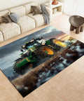 Farm Tractor Rug 3 By 5 Ft for Living Room and Bedroom, super cozy ultra soft flannel surface, contemporary modern style carpet