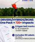 Ultra Thin Golf Impact Tape For Drivers Woods Hybrids And Irons Universal 720 Impacts Residue Free Right Or Left Handed Swing Analysis