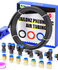 Black Polyurethane PU Air Hose Kit 8mm Outer Diameter Or Five Sixteenth Inch OD 5mm Inner Diameter, 10m, connectors and box