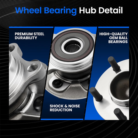 Detailed view of Front Wheel Bearing Hub Assembly For Toyota Camry 2018-2022, Avalon 2021, Lexus ES250 2021-2023 With ABS, steel