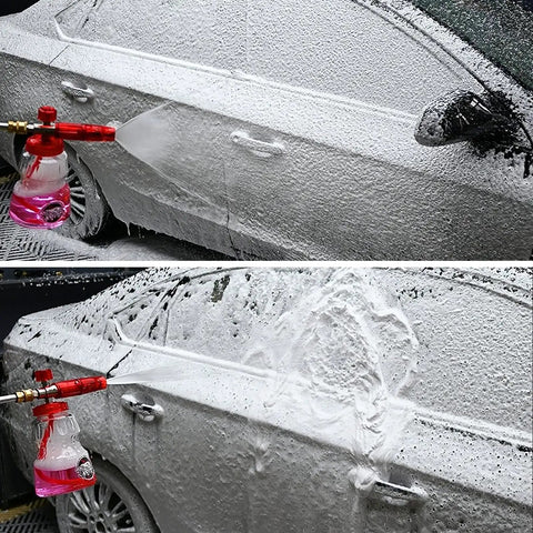 Pressure Washer Spray Gun With Foam Cannon Kit All In One For Car Wash 3000 PSI M22 Inlet Three Eighths Inch Quick Connect Swivel
