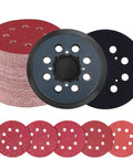 52 Piece Sander Pad And Discs Combo Kit With 2 Pack 5 Inch 8 Hole Hook And Loop Pads And 50 Sanding Discs For DeWalt DWE6421