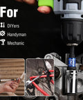 Impact Grade Socket Adapter Set for Quick Change Systems Converts From Hex Shank To One Quarter Inch Three Eighths Inch And One Half Inch Square Drives With Extension Bit Holder For Drills And High Torque Wrenches For Pros And DIYers shown in use on a bicycle and motorcycle engine
