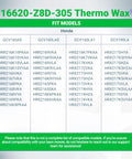 Chart showing fit models for Thermowax Thermo Wax Assembly Direct Fit Replacement for Honda Mowers and Trimmers GCV160 GCV160LA0 GCV160L