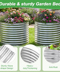 Two Pack Round Galvanized Raised Garden Bed For Outdoor Use, 3 By 3 By 3 Feet, Metal Planter Box for Veggies, Flowers, and Plants.