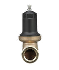 1-1/4 Inch NR3XL Pressure Reducing Valve With Union, Female X Female NPT Connection, front view, compact design, stainless steel strainer.