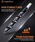 Cobalt Stepped Point Drill Bit Set 21 Pieces One Sixteenth To One Half Inch With TiAlN Coated Step Drill Heads M35 Cobalt Steel HSS