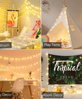 Warm White LED Star String Lights 10 Ft Battery Operated For Indoor Outdoor Decor illuminating various room setups