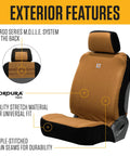 Universal Nylon Duck Canvas Fitted Bucket Seat Cover For Work Trucks, Waterproof Seat Protector with Rain Defender features