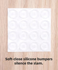 Soft-close silicone bumpers for Half Inch Overlay Brushed Nickel Cabinet Hinges 10 Pack Soft-Close Semi-Wrap Face Frame Hinges