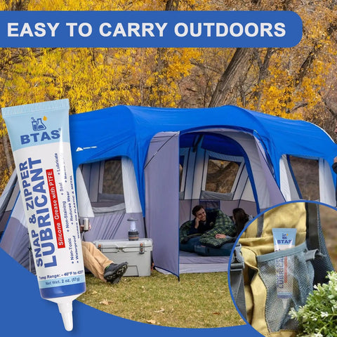 Zipper Lubricant For Plastic And Metal Zippers Silicone Grease With PTFE Marine Grade 2 Oz outdoor use with tent