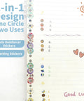 Killer Precision Donut Punch For Washi Tape And Paper Crafting Tool creating hole reinforcer stickers on planner pages.