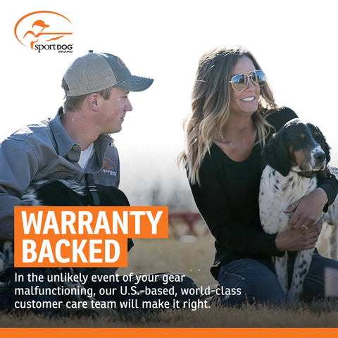 Two people with dog, warranty backed. Wire And Flag Accessory Kit For In Ground Fence System And Upgrade Your Yard By One Third Acre.