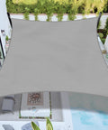 Sun Shade Sail 16x20 Rectangle Permeable Shade Cloth For Outdoor Patio Garden Pergola Backyard Deck Breathable HDPE Canopy Blocks Up To 95 UV Rays Light Gray Durable Easy Install