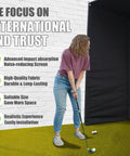Person using Indoor Golf Simulator Enclosure With Impact Screen For Home Or Garage, practice and training golf cage.