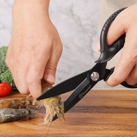 Heavy Duty Kitchen Scissors With Titanium Coated Blades Micro Serrated And Detachable Blades All Purpose Kitchen Shears For Food Prep Cuts Through Chicken Bones And Thick Veggies Like A Boss Built For Easy Power And Precision, cutting shrimp