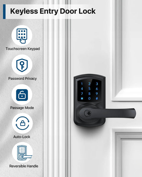 Legit Secure Zinc Alloy Keyless Entry Door Lock With Blue Backlit Keypad No App Drama Built Hella Tough For Daily Family Security And Grandma Toddler Approved Smooth Touchscreen Handle