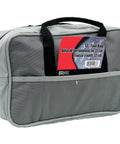 Gray 13-Inch Tool Bag made from tough nylon with black handles, ideal for pro-grade storage of wrenches and screwdrivers.