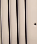 Detail view of Heavy-Duty Aluminum 14x14 4-Way Adjustable Curved Blade HVAC Diffuser Vent Cover, showing blade and screw hole.