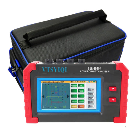 No Sweat Mini Three Phase Power Quality Analyzer With Four PC Current Clamps And Usb Logging For Precise Harmonic Diagnosis and Heavy Duty Circuit Checks in carry case.