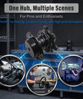 Universal Quick Release Steering Wheel Hub Adapter Kit With Anti Theft Six Bolt Boss Plate And Raised Spacers shown in workshop setting.