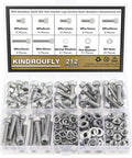 304 Stainless Steel Hex Socket Head Cap Screw Set 212 Pieces M5 Lengths 6 8 12 16 20 25 30mm Includes Nuts Lock Washers