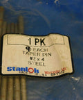 Pro Grade Taper Pins Nine Piece Bundle Size Two Diameter Four Inch Overall Length Milled From Hardened Carbon Steel USA Forged shown in package.