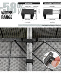 Tough As Nails Heavy Duty Outdoor Furniture Clips For Wicker Patio Sets, Twist Lock Aluminum Clamps on wicker platform.