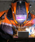 Welder using 20 Piece Aluminum Welding Plates 2 By 4 Inch One Eighth Inch Thick For TIG MIG Arc Welding Practice Sheets Heat Sink Blocks
