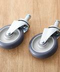 4 Pack 5 Inch Swivel Caster Wheels For Metro Shelving Grip Ring Stem Casters With Non Marking TPR Wheels