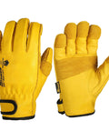 ANSI A9 Cut Resistant Leather Work Gloves With Reinforced Fingertips And Palm PM3401 Cowhide Safety Gloves Size L