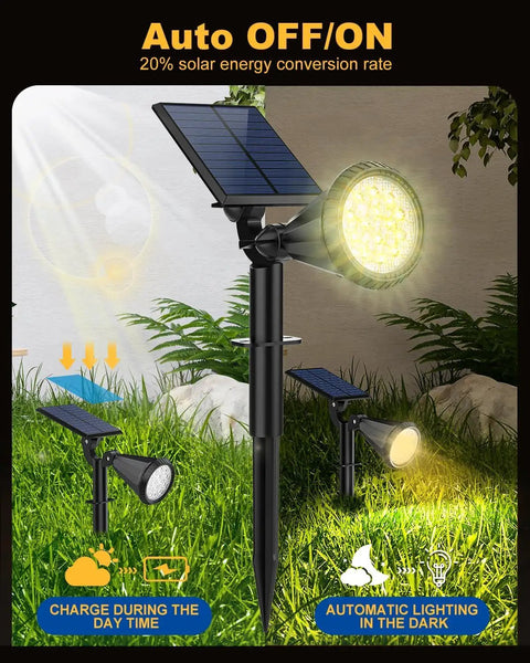 Top Notch Solar Spot Lights Outdoor 10 Pack Rock Solid Landscape Path And Wall Lights With Smart Auto On Off Sensor Four Easy Lighting Modes Weatherproof Garden Walkway Bolts Steady Warm White Focus For Patio Vibes