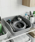 Telescoping Electric Plant Watering Wand For Indoor Hanging Plants With accessories and hose in storage bin