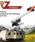Emergency RV Window Latch Locks For Camper Exit Doors With Red Handle Aluminum Screen Security Bars for travel trailers